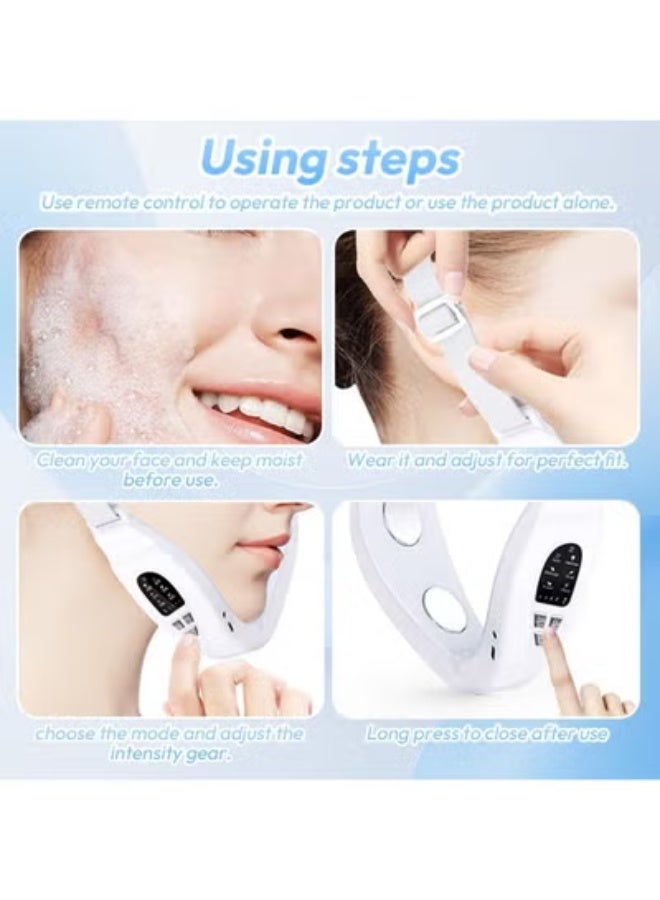 V-Line Facial Lifting and Shaping Device - EMS Electric Massager with 18 Intensity Levels, 6 Modes, and 5 LED Light Therapy for Jawline Toning - Image 4